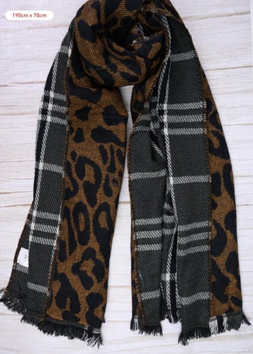 شال شتوي بوجهين كاروهات وتايجر