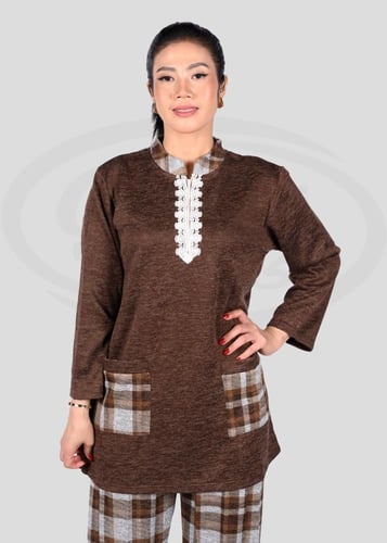 زي عاملات منزلية شتوي 3 قطع بتصميم كاروهات