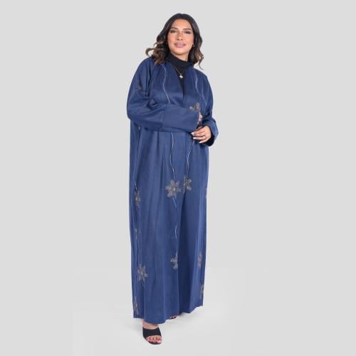 عباية شمواه كحلي مطرزة بالذهبي F