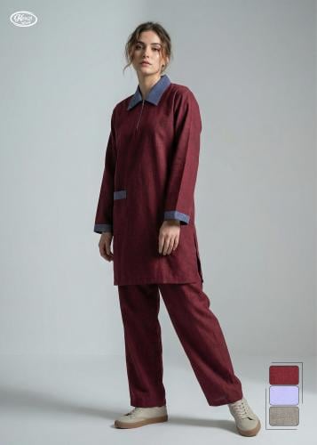 يونيفورم عاملة جامبو بتصميم منقط كشميري