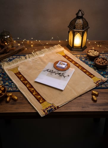 بكج نفحات الخير الرمضاني سجادة صلاة فاخرة مع طقم ت...