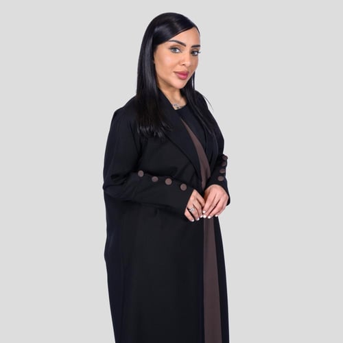 عباية سوداء عملية انترنت مع تدخيلة قماش جانبي من 4...