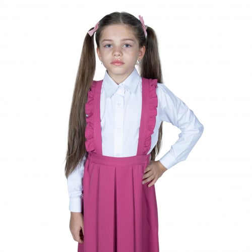 مريول مدرسي إبتدائي وردي مع قميص أبيض