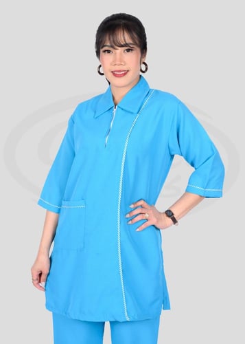 زي عاملات منزلية خريفي أنيق بخط جانبي