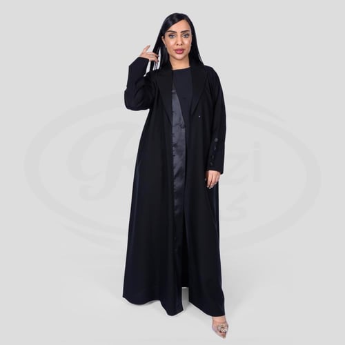 عباية سوداء عملية انترنت مع تدخيلة قماش جانبي من 4...