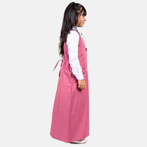 مريول مدرسي أبتدائي وردي مع قميص أبيض