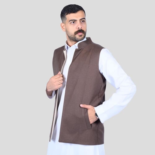 سديري رجالي دبل فيس سكري بني محروق