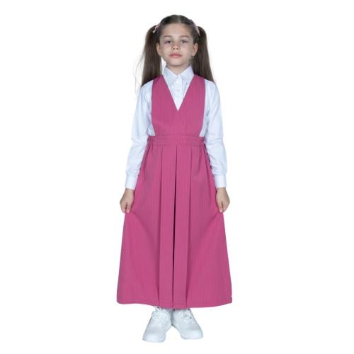 مريول مدرسي إبتدائي وردي مع قميص أبيض