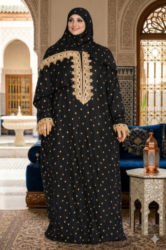 شرشف صلاة رايون بلون اسود ناعم