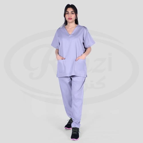 طقم سكراب طبي كنزي للجنسين لون رصاصي فاتح