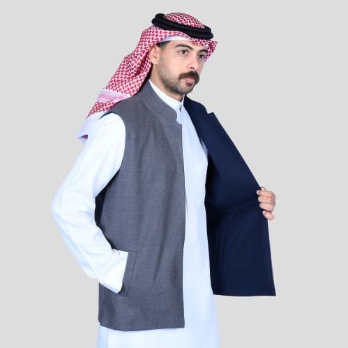 سديري دبل فيس كحلي غامق و رمادي