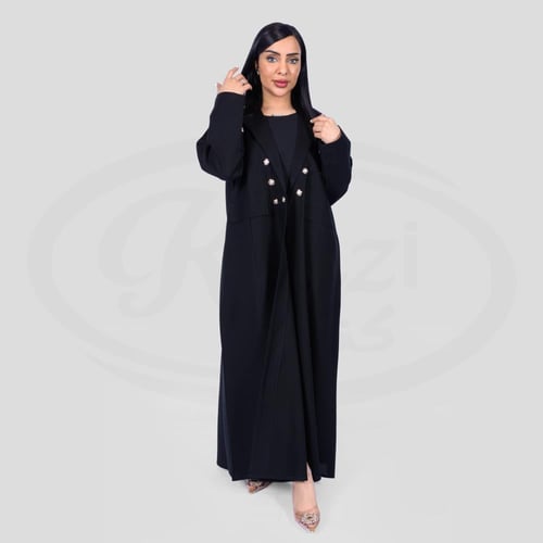 عباية كتان لف رسمية بألوان متعدده مزينة بأزرار اني...