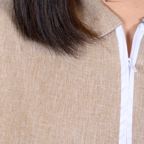 طقم عاملة منزلية ملون بسحاب