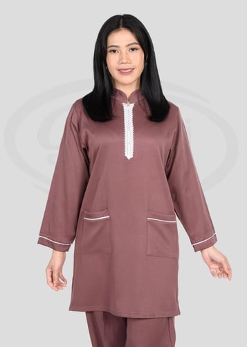 زي عاملات شتوي بياقة مرتفعه وسحاب أمامي