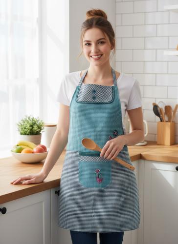 مريلة مطبخ تيفاني كلاسيك بنقشة كاروهات