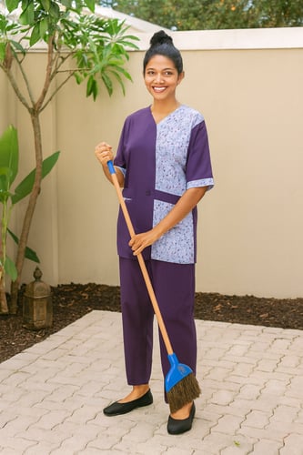 طقم زي موحد مع نقشة أزهار