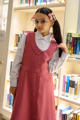 طقم زي مدرسي ابتدائي بناتي مع قميص