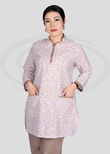 طقم عاملات مشجر كم طويل