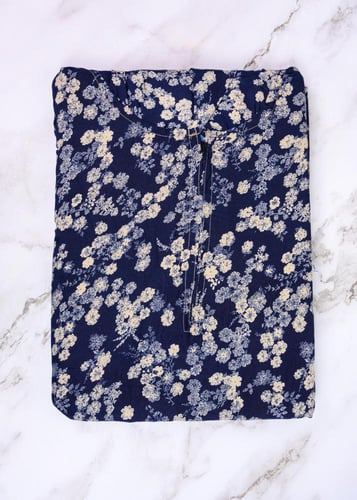 شرشف صلاة بكم مطاط بنقشات الأزهار الناعمة