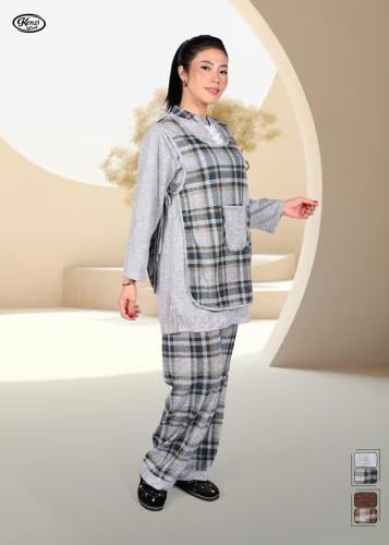 زي عاملات منزلية شتوي 3 قطع بتصميم كاروهات