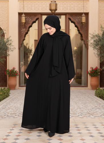 عباية إنترنت سوداء بكسرات ناعمة