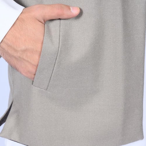 سديري Mدبل فيس مقلم بني غامق ببيج فاتح