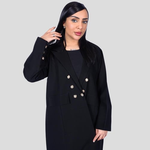 عباية كتان لف رسمية بألوان متعدده مزينة بأزرار اني...