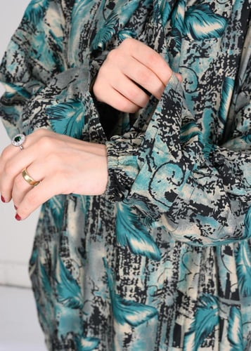 شرشف صلاة بنقشة الريشة العصرية وسحاب أمامي (كم مطا...