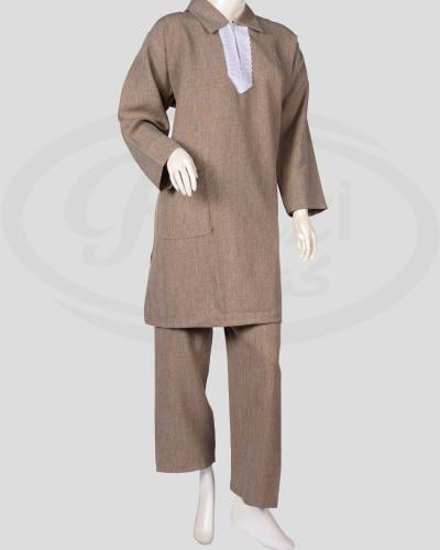 طقم عاملات بسحاب كشميري جامبو بني