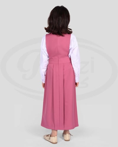 طقم مريول مدرسي مع قميص بناتي وردي مميز مع قميص أب...