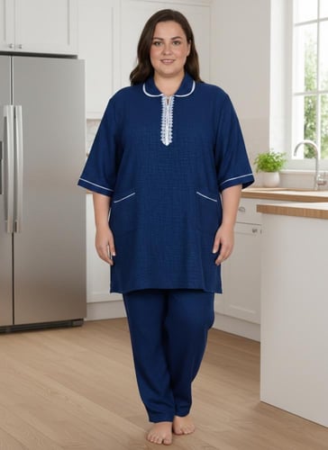 يونيفورم بسحاب بتطريز دانتيل جامبو