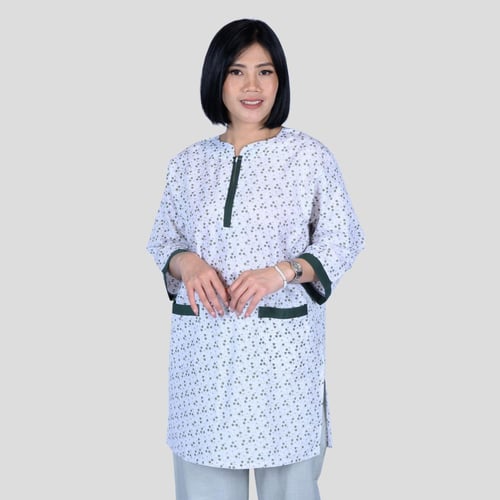 طقم زي عاملة منزلية بطبعة زهور AX1