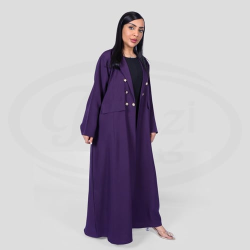 عباية كتان لف رسمية بألوان متعدده مزينة بأزرار اني...