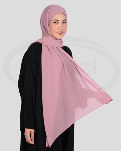 حجاب نسائي شيفون مثبت بقبعة أنيق