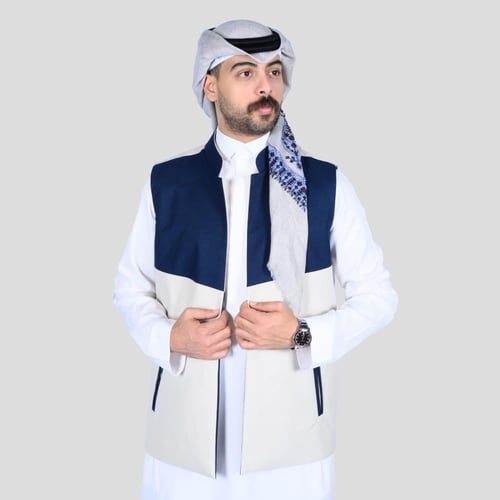 سديري دبل فيس كحلي مع اوف وايت