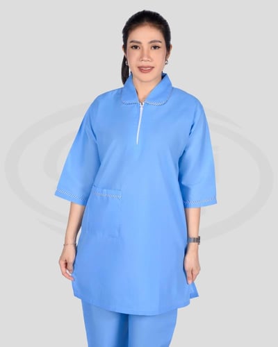 زي عاملة بقصه مريحه متعدد الألوان