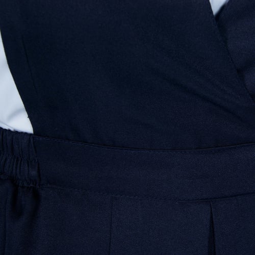 طقم مريول مع قميص مدرسي ثانوي كحلي