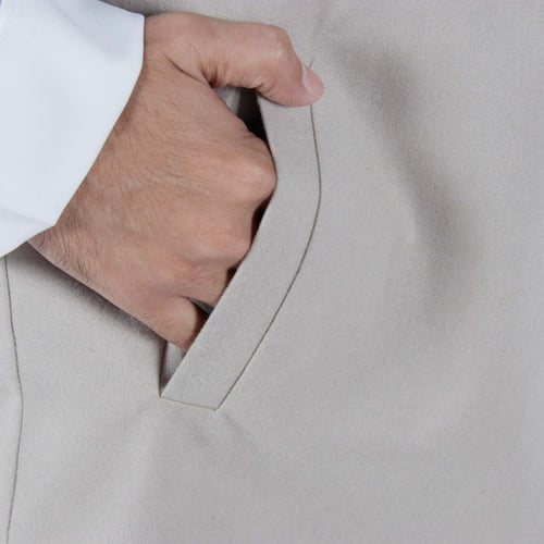 Mسديري جوخ دبل فيس بيج ورمادي غامق P14