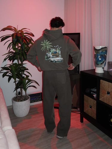 HOODIE DARK GRAY OVER SIZE