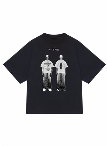 WHITE & BLACK T-SHIRT OVER SIZE