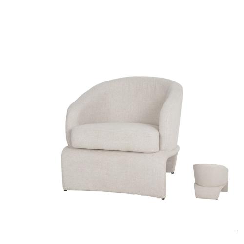 Modern lounge chair with curved back