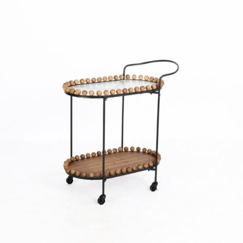 A serving cart with a luxurious design and a class...