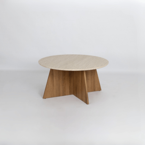 طاولة وسط دائرية بتصميم خشبي انيق