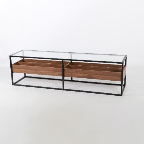 طاولات تلفاز خشبية زجاجية-ثلاث مقاسات