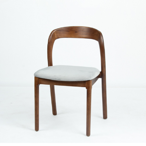 كرسي مفرد خشبي بظهر مفتوح