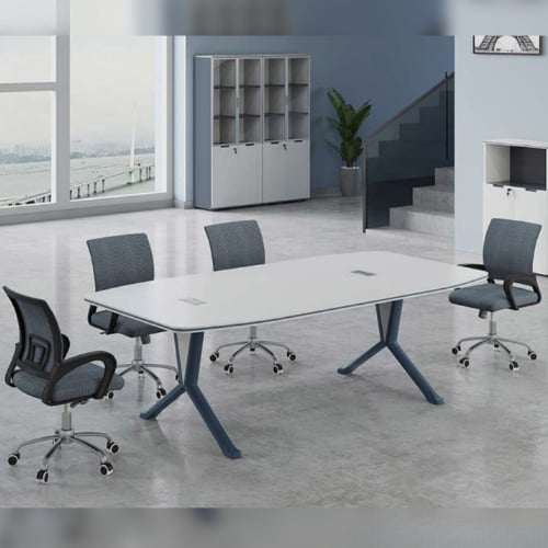 طاولة اجتماع مودرن – تصميم أنيق لون ابيض