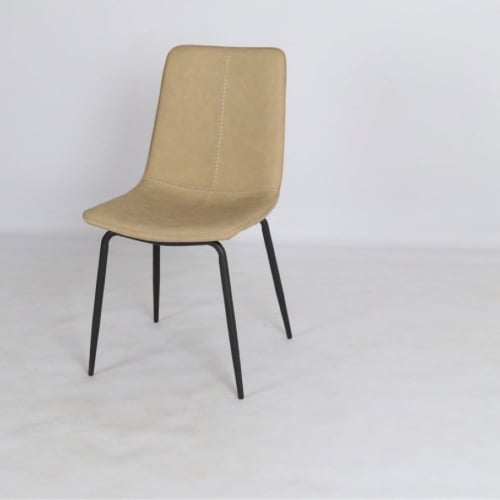 كرسي مفرد جلد قاعدة ستيل