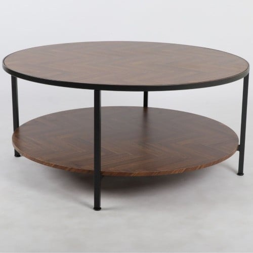 طاولة وسط مودرن دائرية بني 3 مقاسات