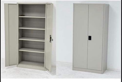 دولاب حديد مكتبي درفتين - لونين
