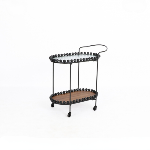 عربة تقديم بتصميم بيضاوي فاخر ولمسة كلاسيكية